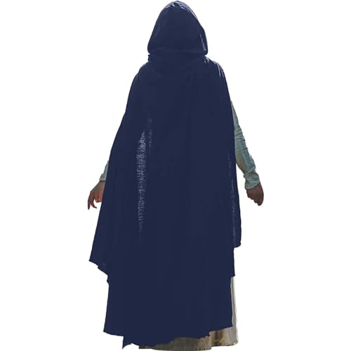 Manteau à capuche médiéval pour adulte et cape courte noire