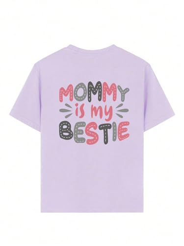 Girls Cute Letter Print Graphic T Shirts Short Sleeve Kids Casual Top