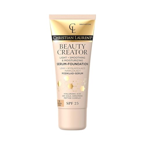 Christian Laurent Beauty Creator - Suero ligero para alisar e hidratar la base con SPF25 No. 15, color beige natural, 30 ml