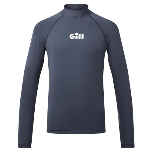Gill Junior ZenZero Rash Guard Vest Top - Long Sleeve with 50+ UPF Sun Protection for Watersport (Dark Navy, JL)