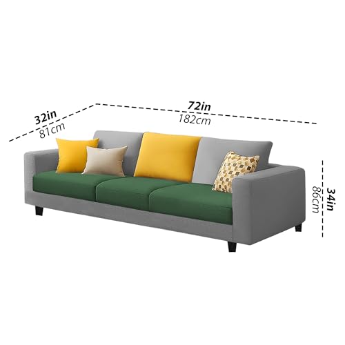 Image of Galib 3+2 Seater Sofa Set for Living Room (Green Grey Fabric) Premium Fabric Sofa Set