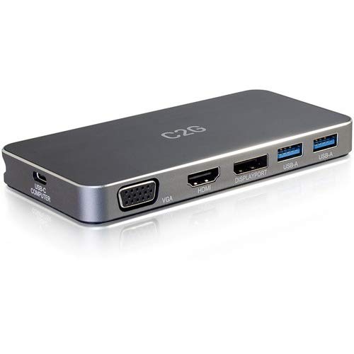 C2G USB C MST Docking Station with HDMI, DP, VGA, 65W Power Delivery- 4K - for Notebook/Tablet/Smar