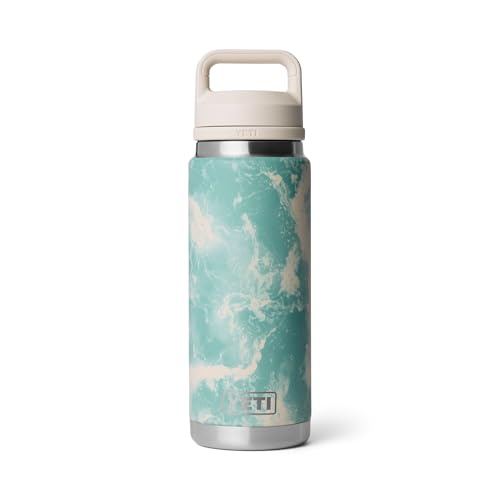 Image of YETI Rambler 26 oz Bottle, Leakproof, Vacuum Insulated, Stainless Steel with Chug Cap, Sea View