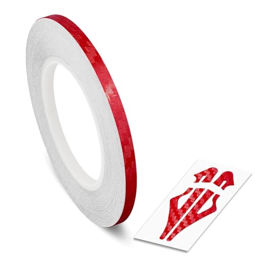 Image of Roll Vinyl Pinstriping Racing Stripes Pinstripe Carbon Fibe Line Tape Decal Sticker Auto Pinstripe Tape,Automotive Pinstriping Tape,Vinyl Pinstripe Tape 32 ft (Red Carbon 1 /2 Single Line)