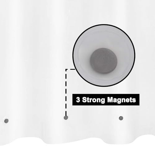 Image of Barossa Design 54 inch x 72 inch Frosted Stall Shower Curtain Liner with 3 Magnets - Waterproof PEVA Shower Liner for Bathroom Stall, PVC Free, Metal Grommets - Frost, 54x72