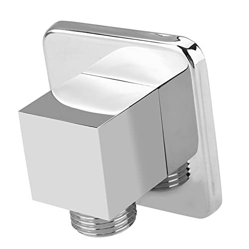VIFERR Wall Outlet Elbow G1/2 Solid Brass Square Hand Shower Outlet Elbow Handheld Shower Hose Connector for Home Bathroom Hotel