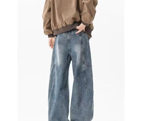 Men Oversized Baggy Jeans Wide Leg Cotton Denim Pants Vintage Loose Fit Streetwear Trousers4