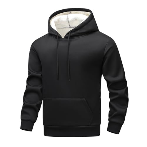 Sherpa Hoodies for Men Winter Warm Fleece Lined Hoodie Thick Thermal Hooded Sweatshirts with Kangaroo Pocket2