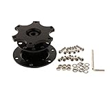 Material: Edelstahl Snap-Off Lenkradnabe Sportlenkrad Schnellverschluss in Silber für Sparco Momo OMP Sport Lenkräder - Schwarz