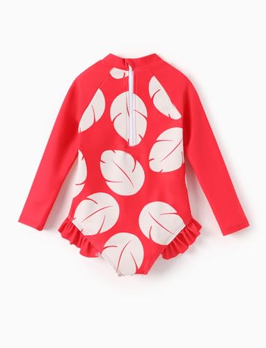 Image of Disney Frozen Stitch Princess Minnie Mouse Girls Swimsuit Long Sleeve Rashguard UPF 50 One Piece Bathing Suit Size 3M-13Y