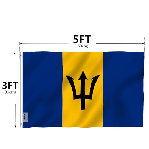 ANLEY Fly Breeze 3x5 Feet Barbados Flag - Vivid Color and Fade Proof - Canvas Header and Double Stitched - Barbadian Flags Polyester with Brass Grommets 3 X 5 Ft