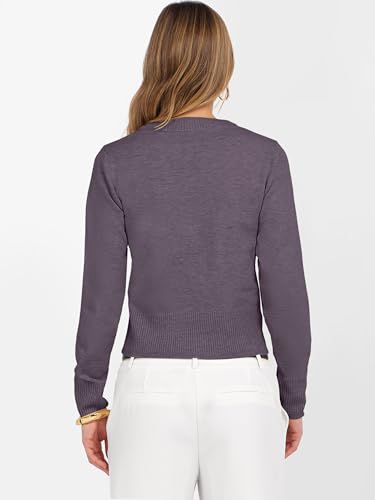 Image of ANRABESS Women's Long Sleeve Sweaters Cropped Crew Neck | Business Casual Tops,Light Weight Comfy Knit,Pullover ShortSweater,Basic Classic,Fall Fashion Winter Layer Clothes