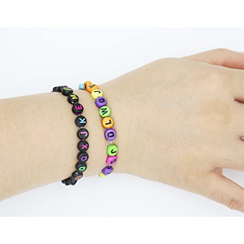 image for YYOODS 1400 Pieces 4x7mm White Round Acrylic Alphabet Letter Beads A-Z