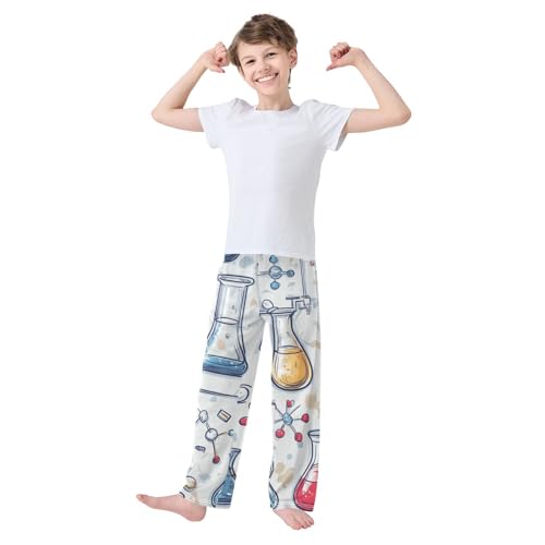 ZZXXB Chemistry Experiment Formula Boys Long Pants Soft Trousers Elastic Waist Kids Lounge Bottoms with Pockets S-XL3