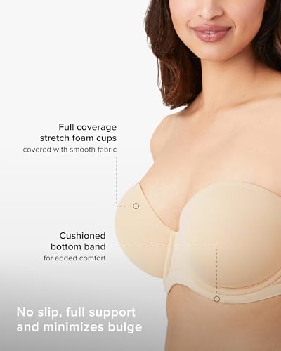 Wacoal Women's Red Carpet Lightly Padded Full Coverage Underwire Strapless Bra, 854119 Full Coverage Bra (Pack of 1)