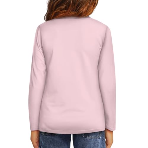 Image of Girls Basic Tee Shirts Outdoor Long Sleeve Shirt Winter Clothes Size 3-16 Top Fall Clothes Gift for Holiday