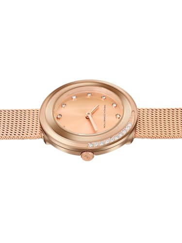Image of French Connection Sunray Rose Round Dial with Rose Leather Strap Watch for Womens - FCO1RGM