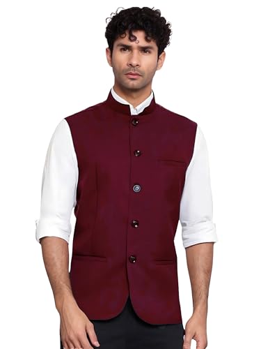 Image of ROCKSY Nehru Jacket, Bandi Modi Koti for Men, Cotton Waistcoat for All Occasion: Wedding, Diwali, Wedding, Ethnic, Office Party, Formal and casual Look