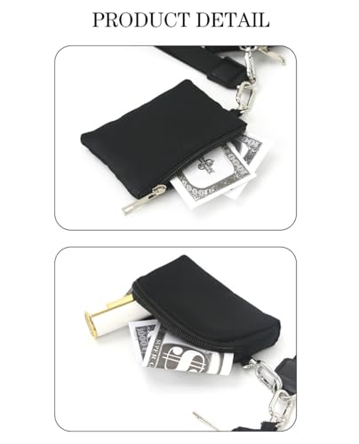 Mini Zip Around Wristlet Wallet for Women,Dual Pouch Wristlet Portable Coin Purse4