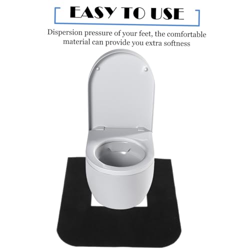 Tapis de sol en U pour toilettes noir Mikikit en polyester absorbant
