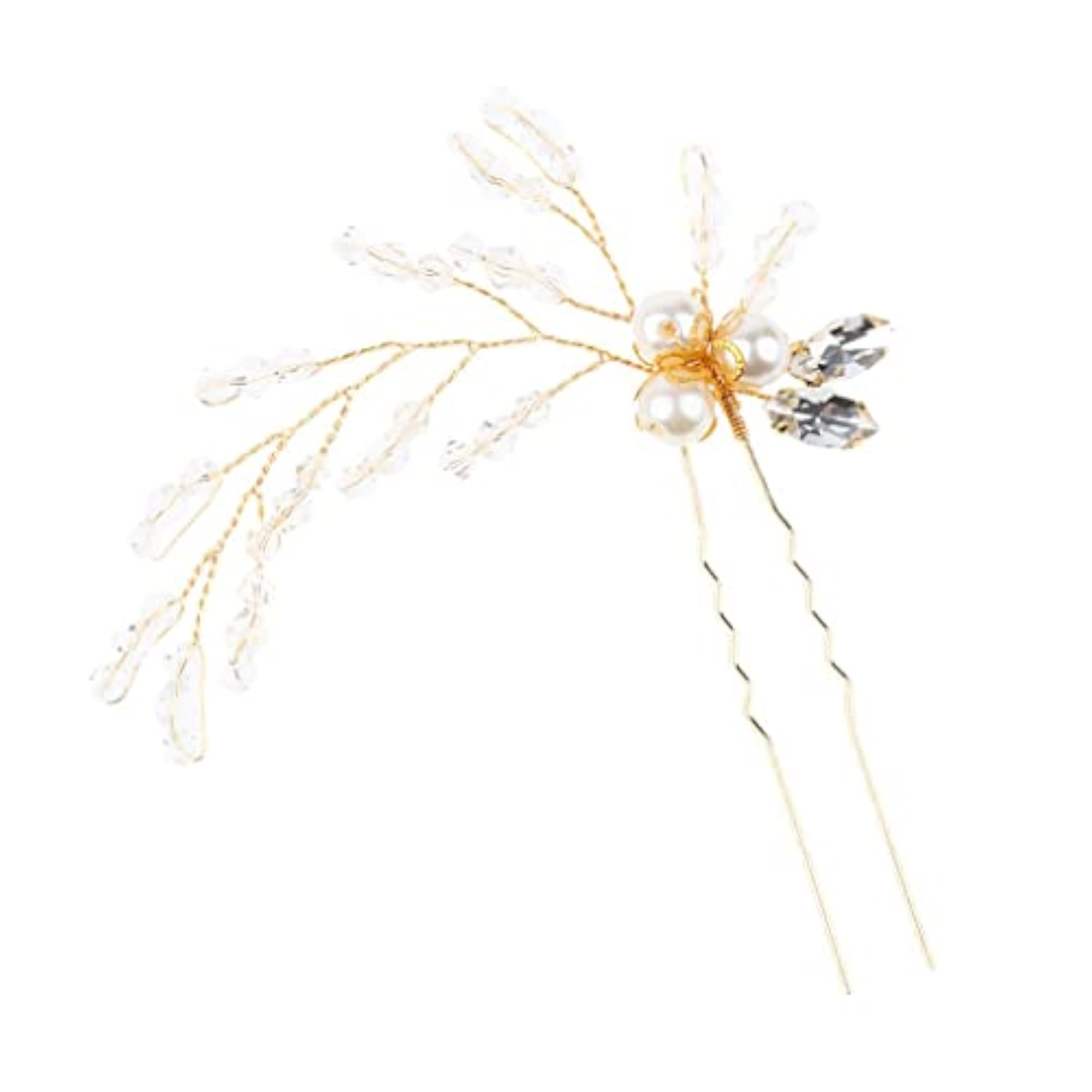 Fashion Crystal Pearls Bride Wedding Hair Clip U Pin