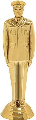 Crown Awards Military Trophies with Custom Engraving, 6" Personalized Male Military Trophy On Black Base