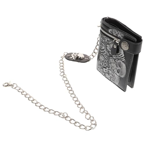 Portefeuille gothique punk cuir anti-perte Healvian avec chaîne contre le vol de poche