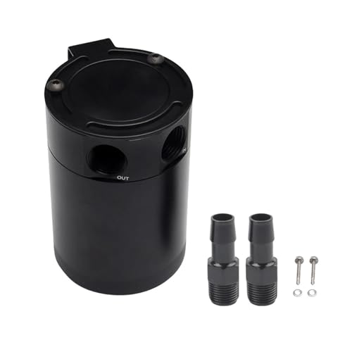 Botella Refrigerante Depósito de aceite para coche, 2/3 puertos, universal, con deflector, separador y aire aleación aluminio(2 holes)