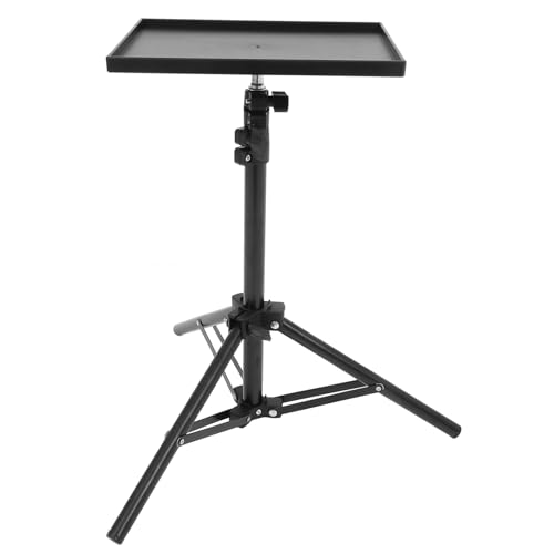 Holibanna Supporto Treppiede per Videoproiettore Regolabile con Vassoio Antiscivolo in Abs e Ferro Stand Multifunzionale per Laptop e Proiettori Altezza Variabile per Visione Confortevole