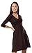 Produktbild Glamour Empire. Damen Gerafftes Kleid Skaterkleid mit V-Ausschnitt. 282A (Braun, 42, XL)