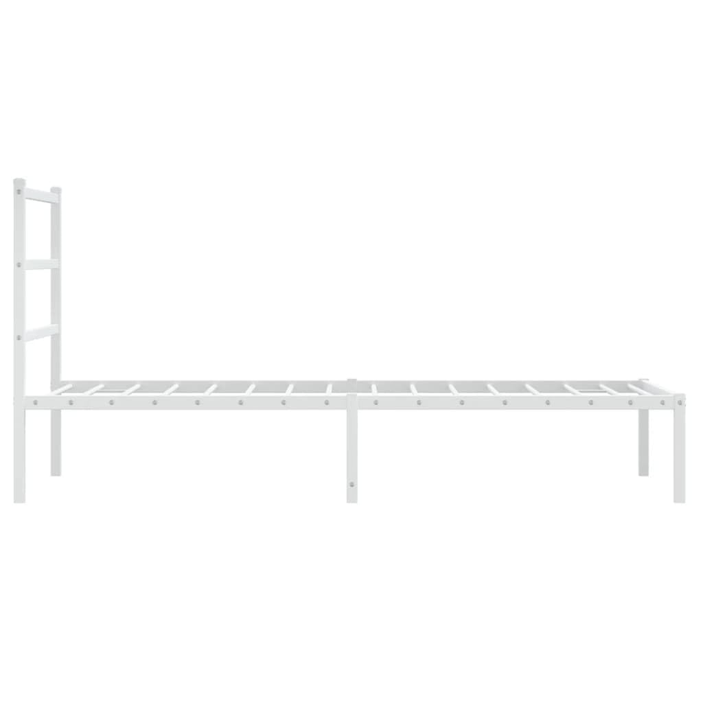 vidaXL Bettgestell mit Kopfteil Metall Weiß 90x190 cm