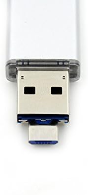 YooType ultra thin 32GB USB flash drive, Flash Memory Stick with type C Micro and USB 2.0 connector support Android phone and computers (silver)