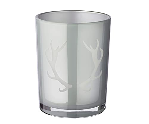 EDZARD Ati Lantern Height 13 cm Diameter 10 cm Grey Antlers Design - Image 2