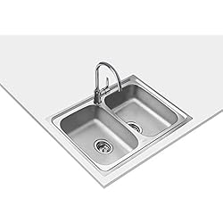 Fregadero Teka 2 Cubetas Teka Fregadero Encastrado StarBright, 2 Cubetas, Acero inoxidable, Acabado Mate, 50 x 79 x 16 cm