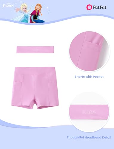 Image of Disney Frozen Elsa Princess Stitch Minnie Girls Tennis Dress Sleeveless Golf Outfit with Shorts Pocket & Headband 2-9 Years