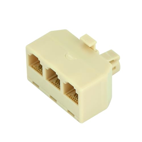 RJ11 6P4C - Adaptador T modular macho a 3 hembra