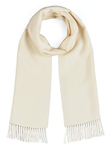 100% Pure Baby Alpaca Wool Scarf, Solid Natural Dye-free Colors (Winter White)