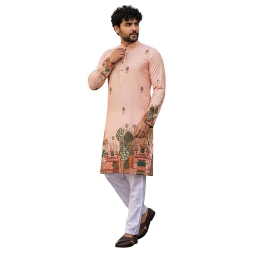 Image of Men's Traditional Kurta for Men | Ethnic Wear Kurta for Festive, Wedding & Casual Occasion | Stylish Regular Fit Kurta for Men