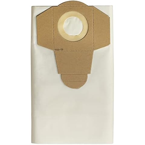 Vacmaster 950130 20L Fine Filtration Dust Bags for Wet & Dry Vacuum Cleaners and Dust Extractors (5 Pack), White Cover