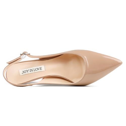 Image of JOY IN LOVE Slingback Kitten Heels for Women Closed Pointed Toe Pumps Dress Shoes