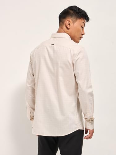 Image of THE BEAR HOUSE Men's Solid Tailored Fit Formal Shirt