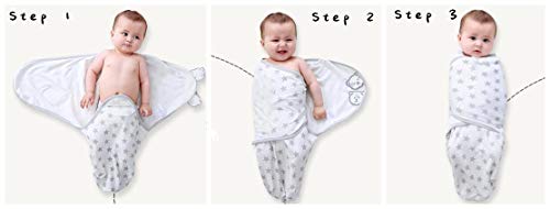 Cyuuro Infant Baby Girl Swaddle Blanket Wrap Sack Receiving Blanket 2 Pack,H&C 0-2 Months