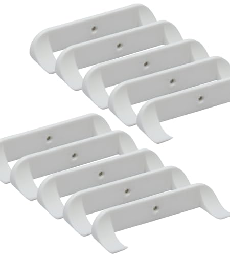 Image of Collectible Car Display Wall Mount | Low Profile Design Compatible with Lego Car Models | Display Cars by Wheels on Wall | Made in USA (White 10-Pack)