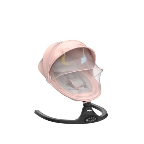 Baybee Automatic Electric Baby Swing Cradle for Newborn with Adjustable Speed, Soothing Music, Rocker Function, Mosquito Net, Safety Belt & Removable Toys (Pink)