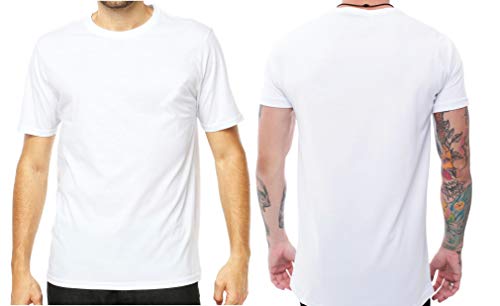 kit 5 camisetas brancas 100% algodão 30.1 (branco, G)