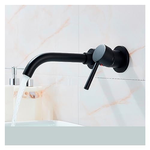 Robinet de salle de bain mural anti-calcaire en laiton doré pour vasque propre