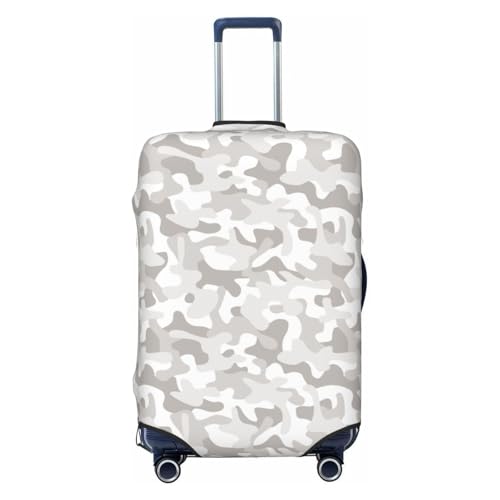 Luggage Cover - Light Gray Camouflage Print Travel Suitcase Covers For Luggage, High Elasticity Suit Case Cover Protector Fits 18-32 Inch