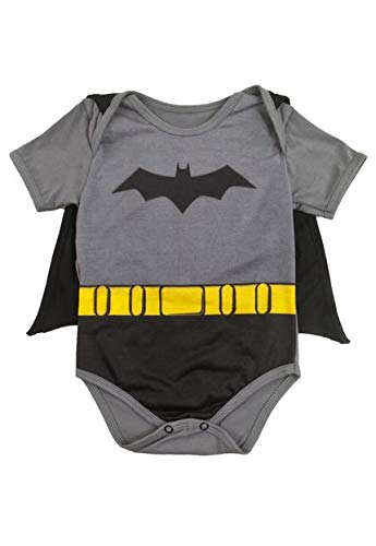 Fantasia Body Verão Batman Bebê Infantil Sulamericana Fantasias Cinza/Preto P-3 Meses