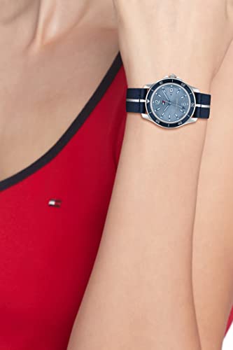Image of Tommy Hilfiger Quartz Analog with Blue Dial Navy Silicone Strap Watch for Women - TH1782511W