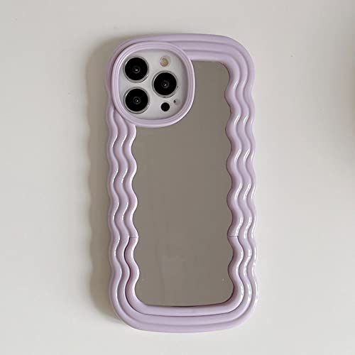 Coque silicone souple ondulé iPhone 11 lavande pour selfie miroir et séries